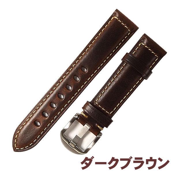 時計ベルト 本革 ステッチ ヴィンテージ風 イタリアンレザー クレイジーホース加工 プルアップレザー バネ棒・交換工具付 時計バンド 18mm 20mm 22mm 24mm 24mm |  | 09