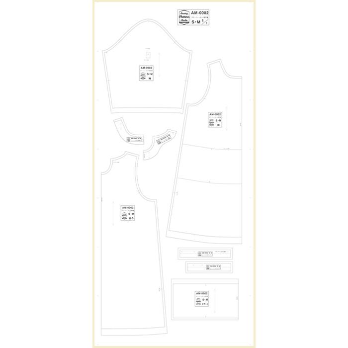 ポケットいっぱいの割烹着　型紙　S・M/　L・LLサイズ【型紙/ソーイング/パターン/縫い代付き/2サイズ/割烹着/カジュアル/ワンピース/レディース/かんたん/】 |  | 05