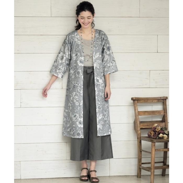 高橋恵美子デザイン　手ぬいのローブワンピース　型紙　M　L　LLサイズ【型紙/パターン/ワンピース/手ぬい/縫い代付き/レディース/3サイズ】 | 