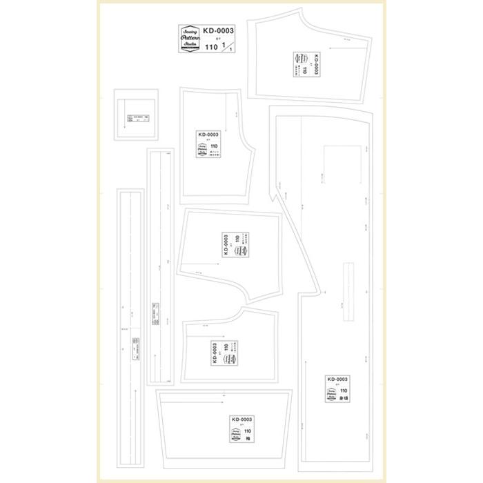 甚平 型紙 100 110 120 130サイズ【型紙/子供服/キッズ/パターン/甚平