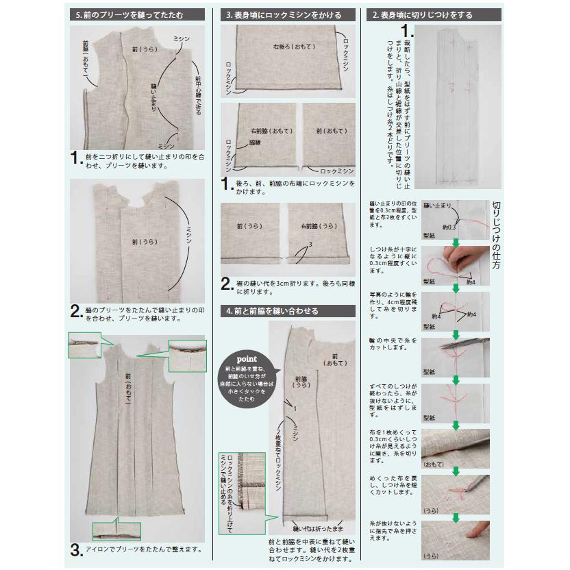 プリーツワンピース designed by Yuko Katayama （KY-0001）型紙 S M L