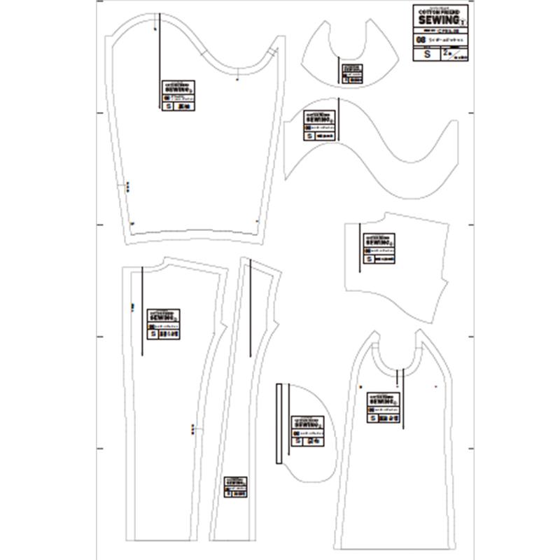 ライダースジャケットdesigned by Yuko Katayama （KY-0008）型紙S M L LLサイズ【型紙/パターン/ソーイング/縫い代付き/ジャケット/4サイズ】 |  | 10