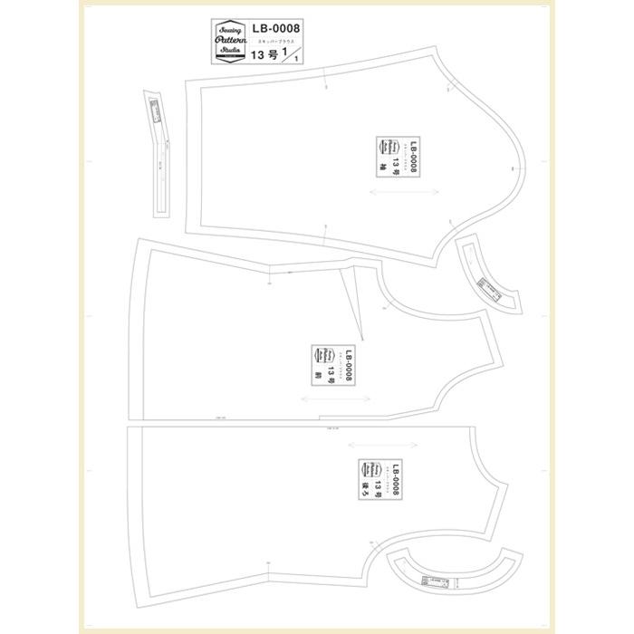 スキッパーブラウス　型紙　9号　11号　13号　15号【型紙/パターン/レディース/ブラウス/縫い代付き/4サイズ/ソーイング/レディブティック/重ね着/】 |  | 02