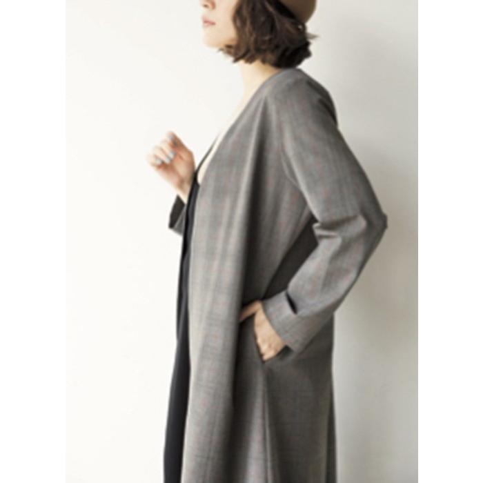 Vネックカーディガンコート Designed by Yuko Katayama　型紙　S　M L　LLサイズ【型紙/パターン/ソーイング/縫い代付き/コート/カーディガン/4サイズ】 |  | 01