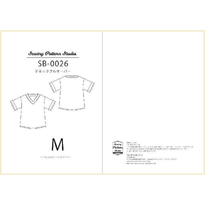 Vネックプルオーバー　型紙　S　M　L　LLサイズ【型紙/パターン/縫い代付き/プルオーバー/定番/レディース/ソーイング/4サイズ/カジュアル/かんたん/】 |  | 01