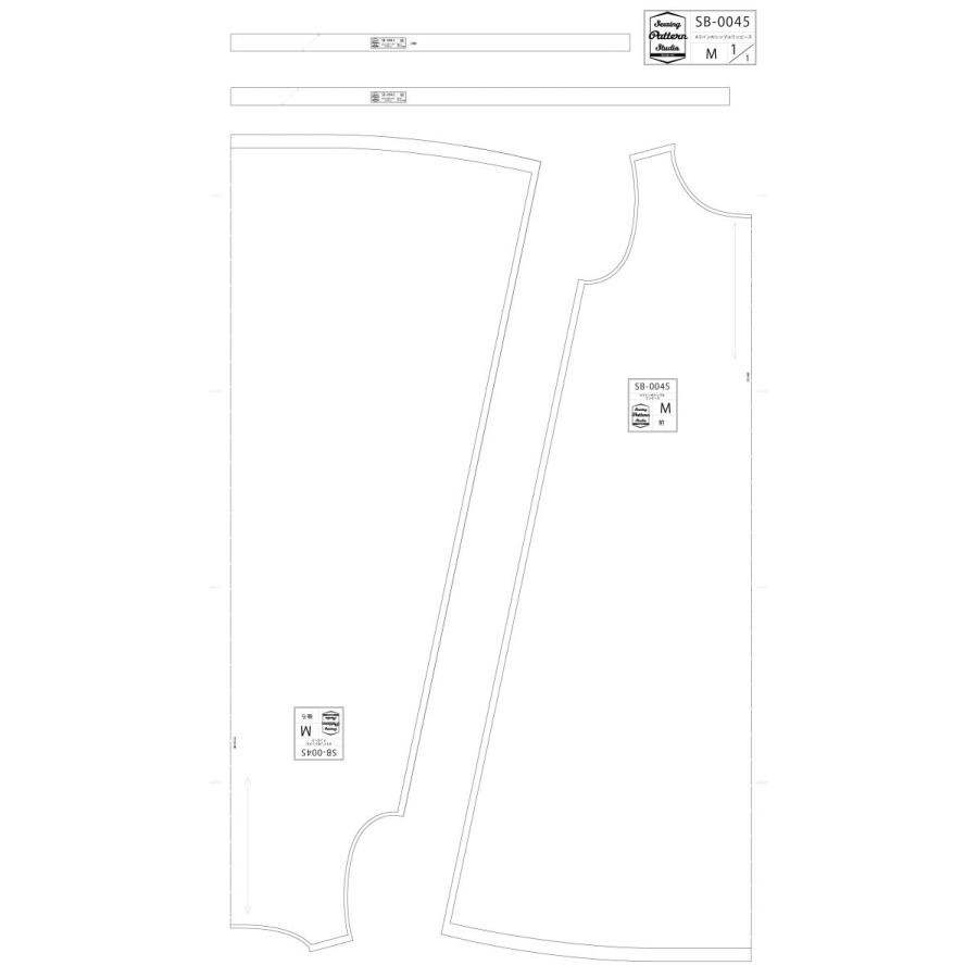 Aライントップス　専用型紙あり 型紙】Aラインのシンプルワンピース 型紙 S M L LLサイズ 【ブティック