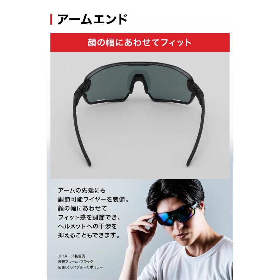 偏光スポーツサングラス メンズ  UVカット アジアンフィット テンプル角度調節可能 A-FIT（エーフィット） AF-805の画像