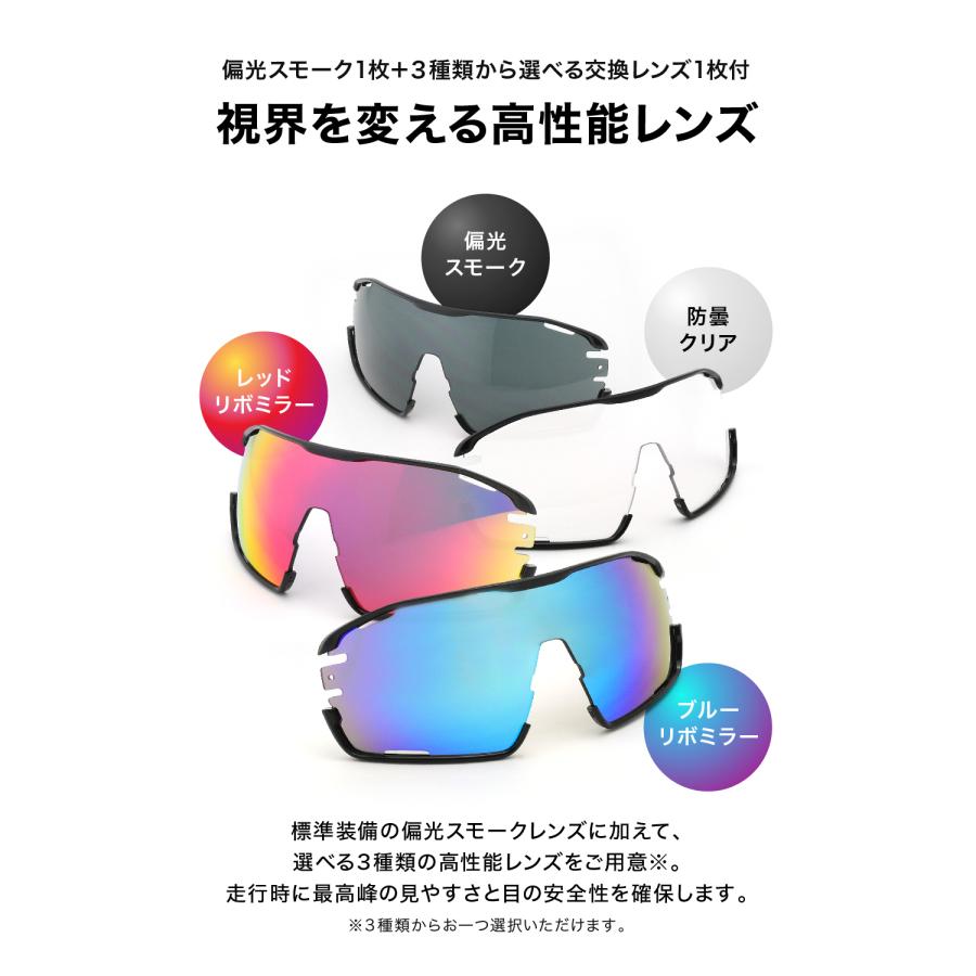 偏光スポーツサングラス メンズ  UVカット アジアンフィット テンプル角度調節可能 A-FIT（エーフィット） AF-805の画像