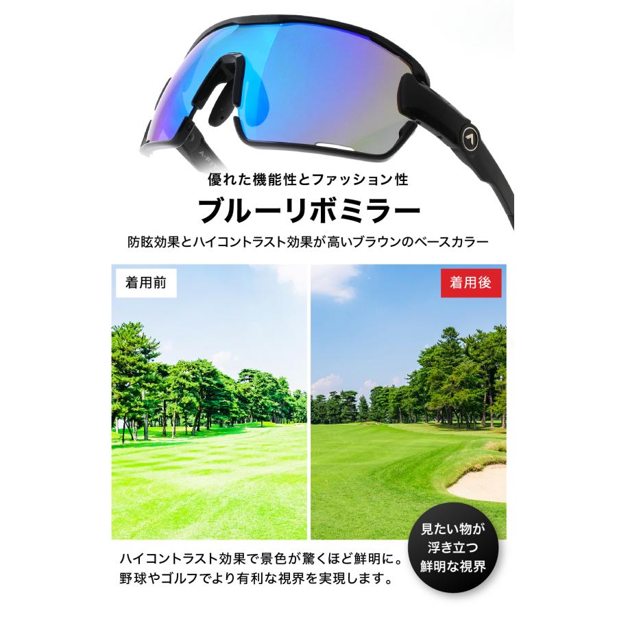 偏光スポーツサングラス メンズ  UVカット アジアンフィット テンプル角度調節可能 A-FIT（エーフィット） AF-805の画像