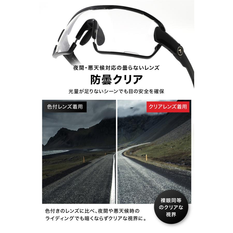 偏光スポーツサングラス メンズ  UVカット アジアンフィット テンプル角度調節可能 A-FIT（エーフィット） AF-805の画像