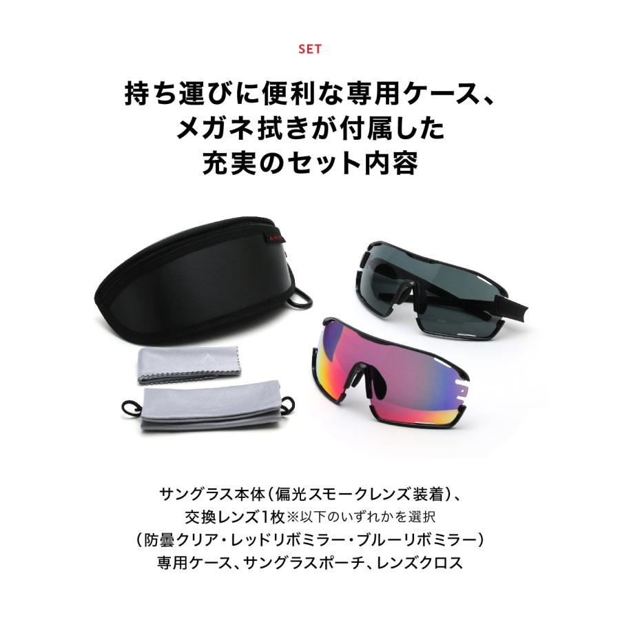 偏光スポーツサングラス メンズ  UVカット アジアンフィット テンプル角度調節可能 A-FIT（エーフィット） AF-805の画像