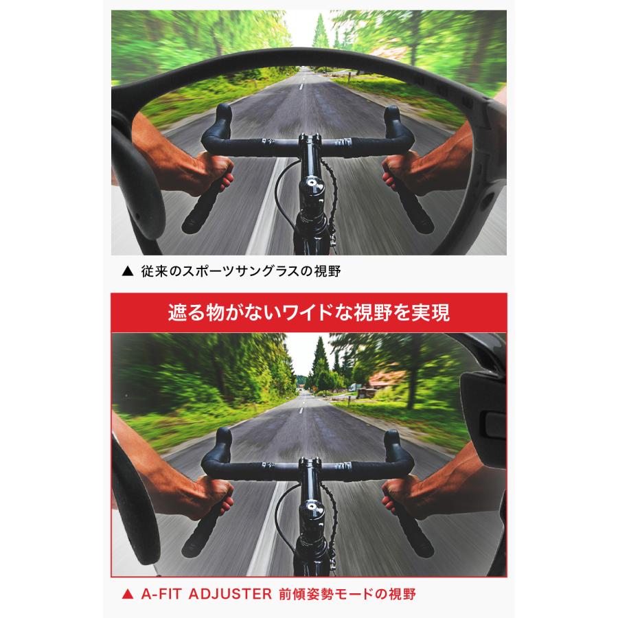 偏光スポーツサングラス メンズ  UVカット アジアンフィット テンプル角度調節可能 A-FIT（エーフィット） AF-805の画像