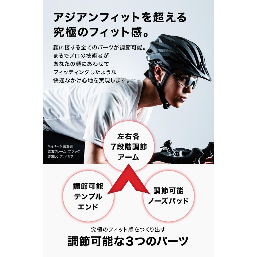 偏光スポーツサングラス メンズ  UVカット アジアンフィット テンプル角度調節可能 A-FIT（エーフィット） AF-805の画像