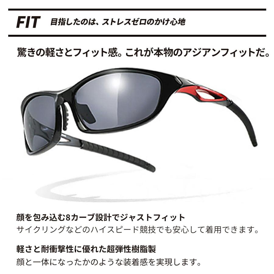 偏光調光スポーツサングラス メンズ アジアンフィット UV99％カット スポーツ サングラス 調光サングラス ゴルフ ランニング A-FIT（エーフィット）｜sptry｜18