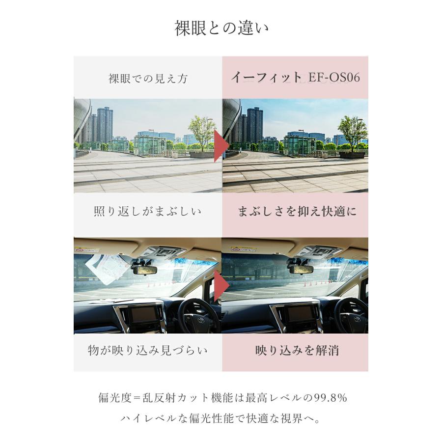 偏光オーバーグラス レディース UVカット メガネの上からオシャレにかけられる E-FIT（イーフィット）EF-OS06の画像