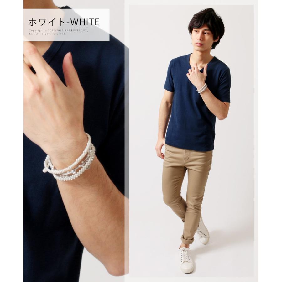 春 夏 メンズファッション ブレスレット 4連アンサンブルワックス