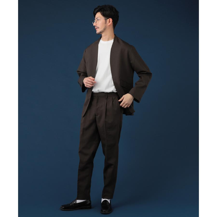セットアップ メンズ 冬 上下セット ノーカラージャケット テーパード