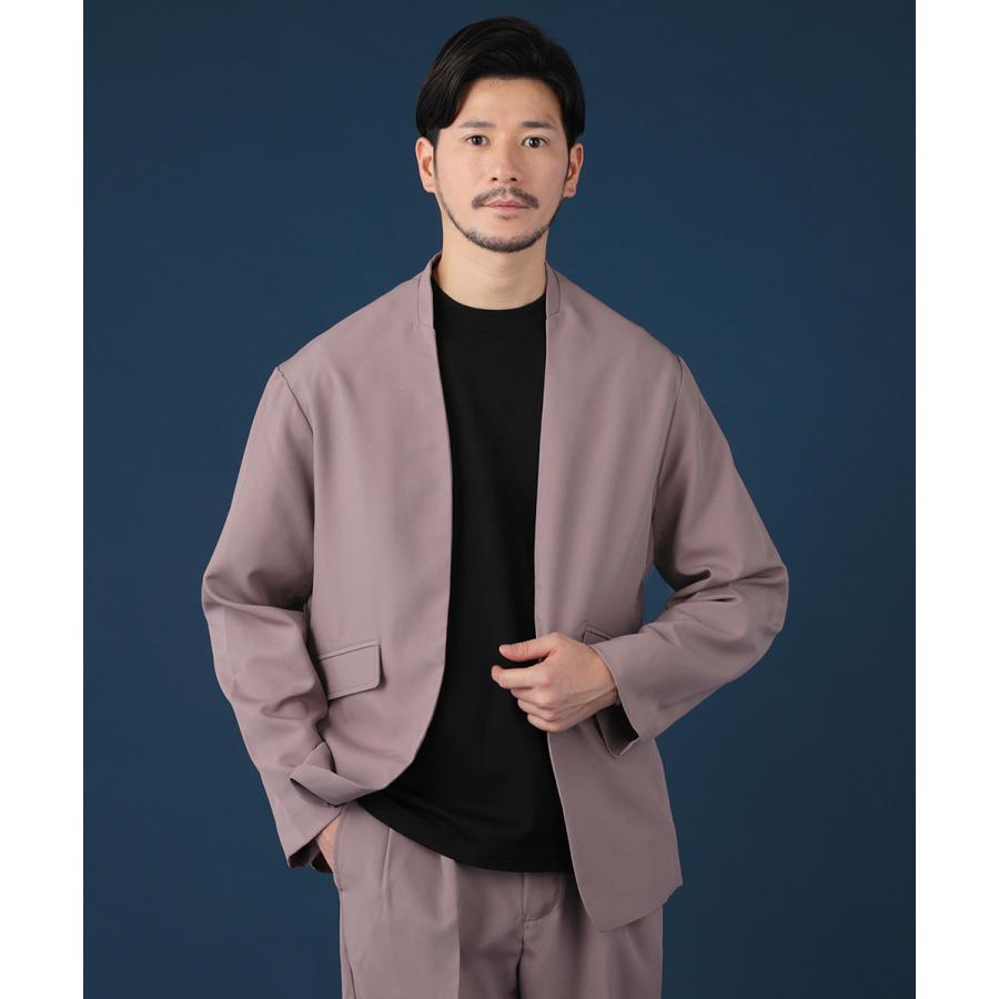 セットアップ メンズ 冬 上下セット ノーカラージャケット テーパード