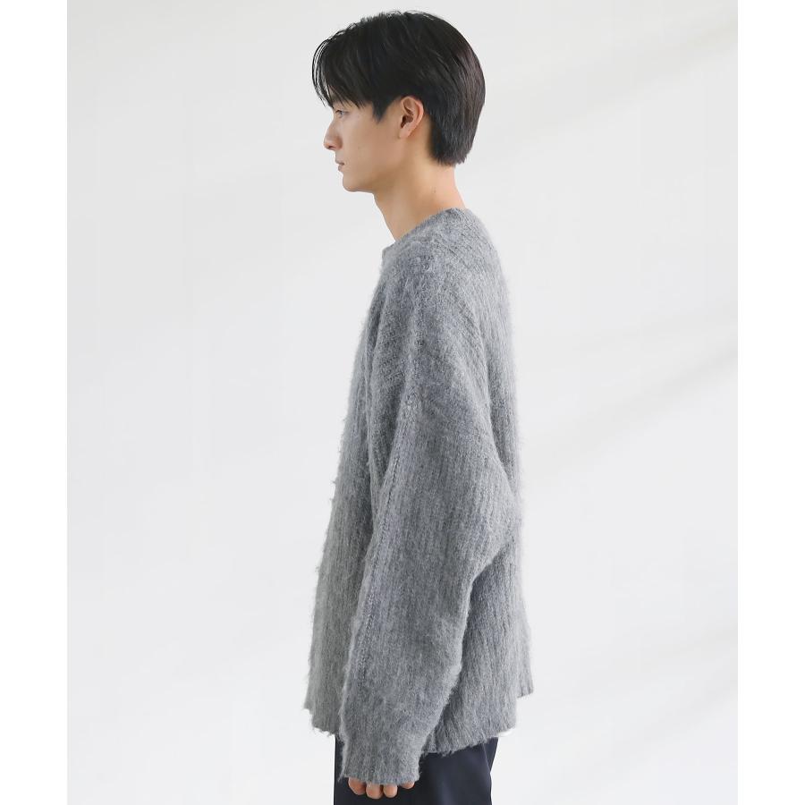 ニット トップス メンズ 秋 冬 秋服 冬服 長袖 モヘアライク