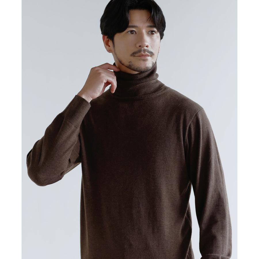 タートルネックニット メンズ 秋 冬 セーター 14G ハイゲージ シープ