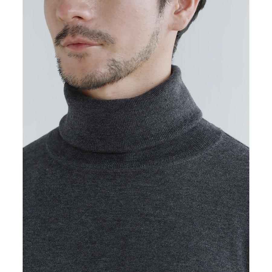 タートルネックニット メンズ 秋 冬 セーター 14G ハイゲージ シープ