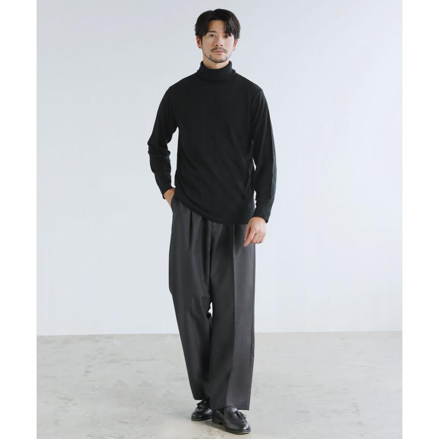 タートルネックニット メンズ 秋 冬 セーター 14G ハイゲージ シープ