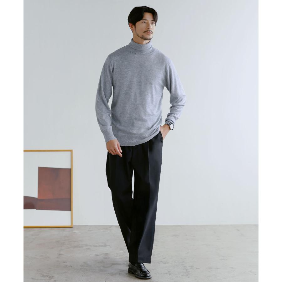 タートルネックニット メンズ 秋 冬 セーター 14G ハイゲージ シープ