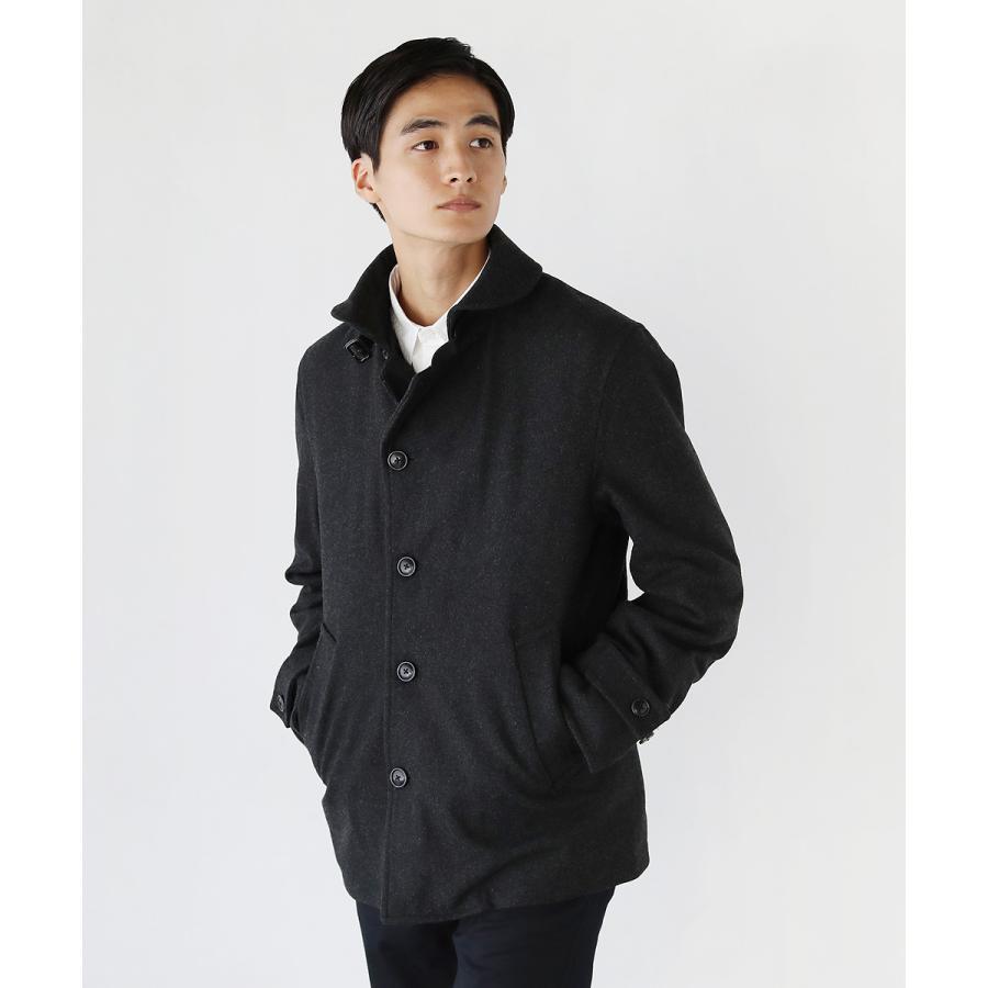 希少 美品 モーティブ メルトンウール ピーコート ジャケット ネイビー XL WEB限定】 〈手洗い可能〉ウール ライク ジャージー メルトン