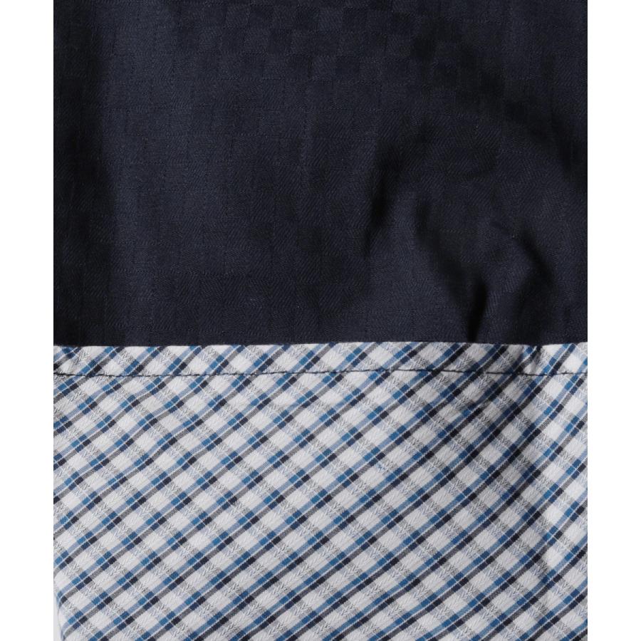 チェックシャツ メンズ シャツ チェック シャドーチェック ダブルカラー 2枚襟 ボタンダウン 形態｜spu｜18