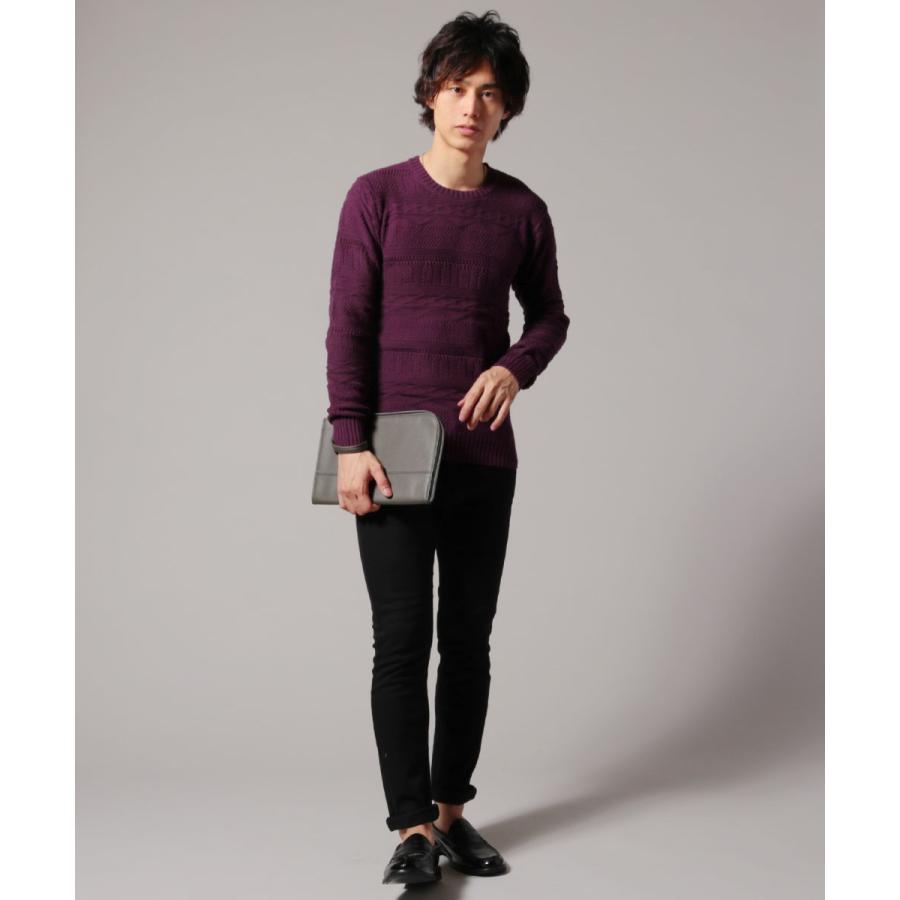 ニット セーター メンズ 春 秋 冬 7GG編み コットン リンクス