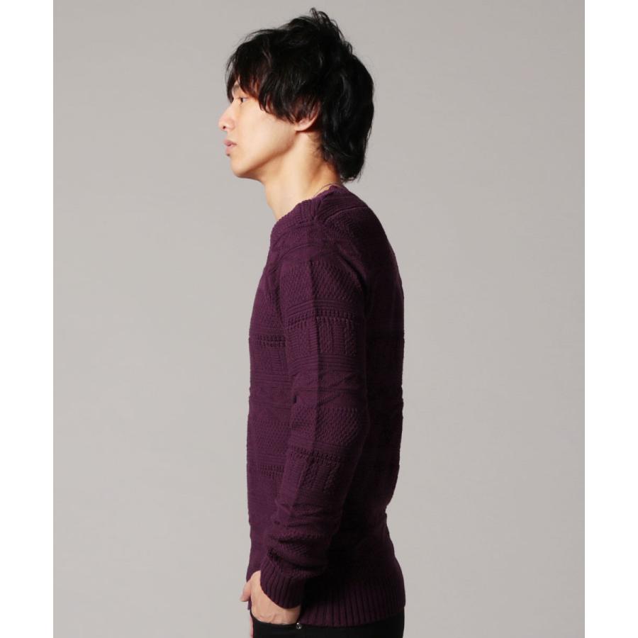 ニット セーター メンズ 春 秋 冬 7GG編み コットン リンクス