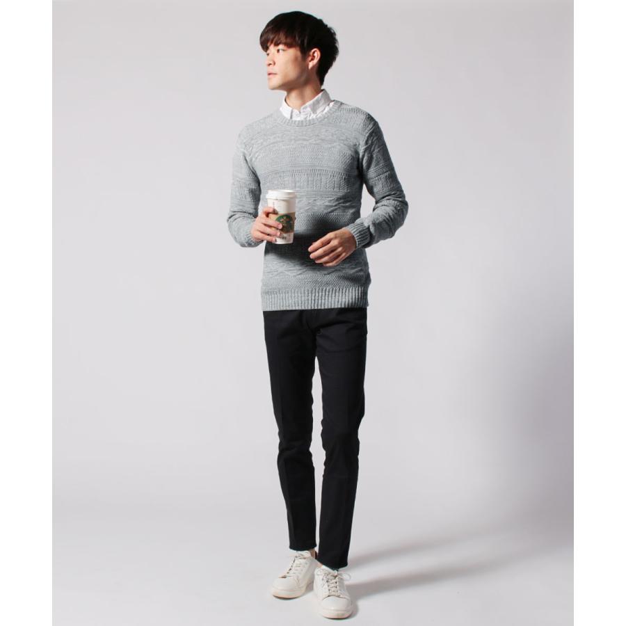 ニット セーター メンズ 春 秋 冬 7GG編み コットン リンクス