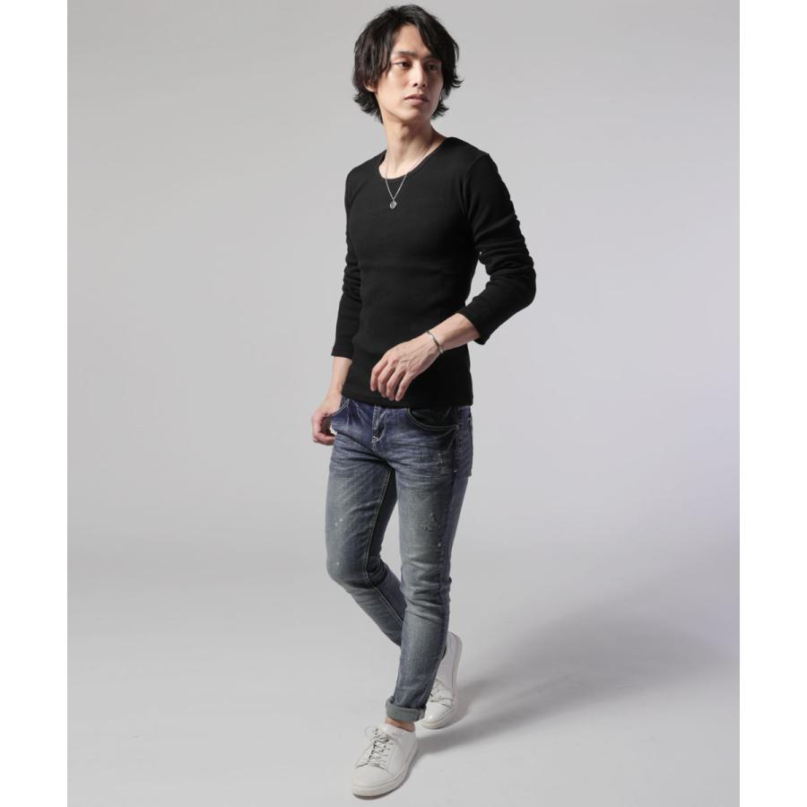 カットソー メンズ 長袖 秋 春 冬 綿 コットン リブ編み Tシャツ ロン