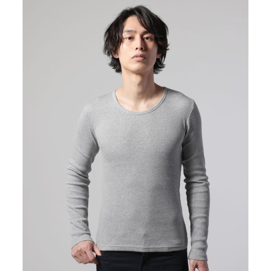 カットソー メンズ 長袖 秋 春 冬 綿 コットン リブ編み Tシャツ ロン