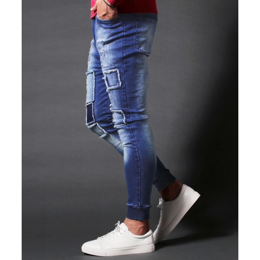 デニムパンツ メンズ カットデニム リメイク ダメージデニム デニム リブパンツ ジョガーパンツ カット地 Real Masters リアルマスターズ 436 Buy Sputnicks スプートニクス 通販 Yahoo ショッピング