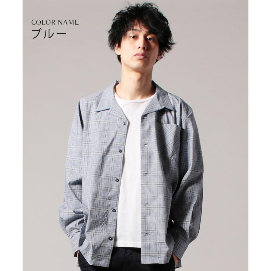 シャツ メンズ 日本製 クラシック フィット グレンチェック オープンカラーシャツ 柄 チェック Buy Sputnicks スプートニクス 通販 Yahoo ショッピング