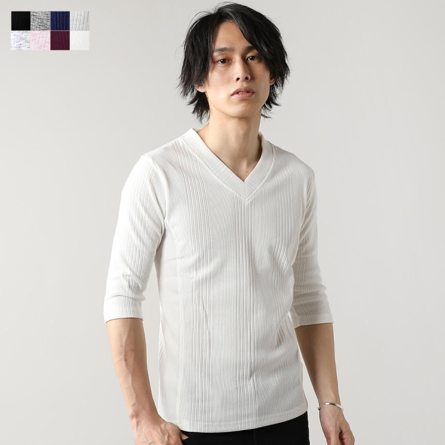 カットソー メンズ ランダムテレコ Vネック 7分袖 カットソー 七分袖 Tシャツ メンズファッション Spu スプ Buy Sputnicks スプートニクス 通販 Yahoo ショッピング