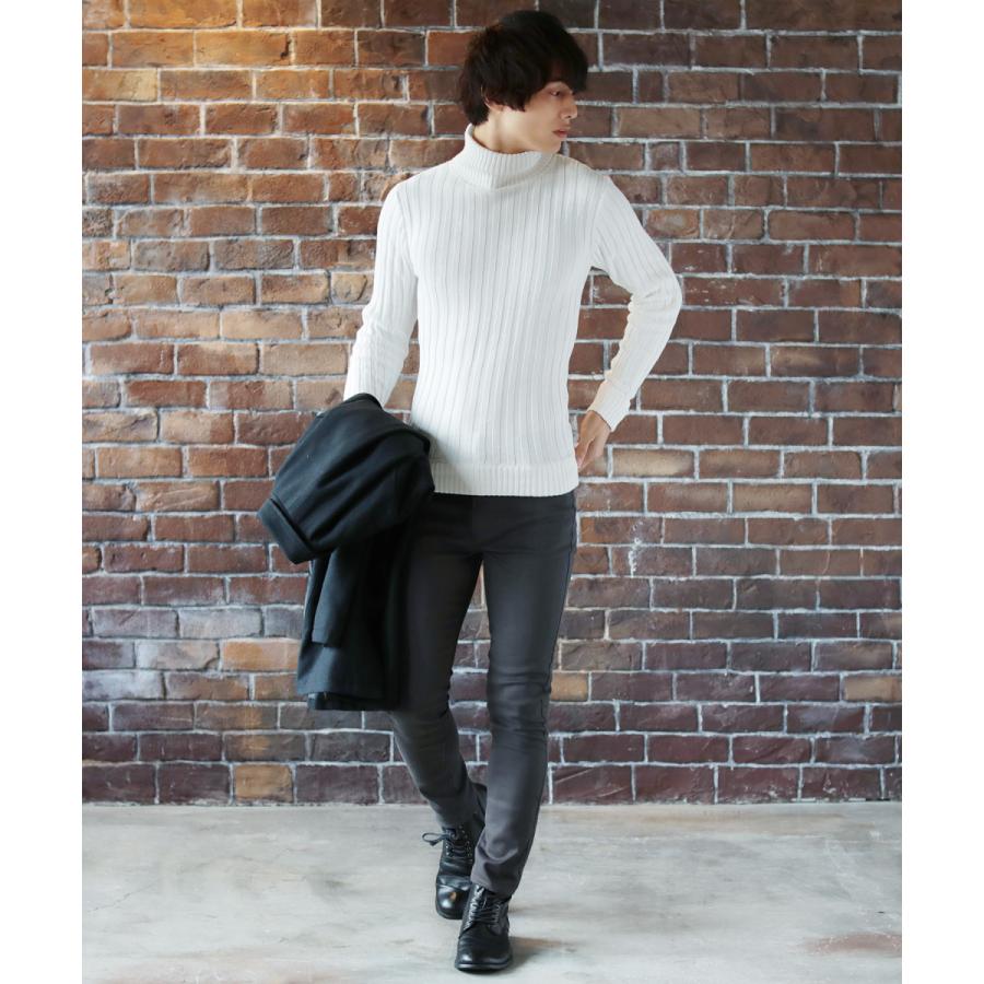 ニット メンズ リブニット タートルネック メンズ 綿100％ リブ編み タートルニット | ブランド登録なし | 01