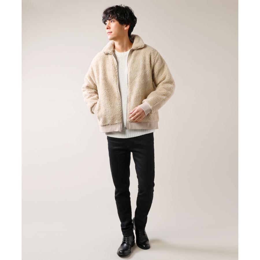 ボアジャケット メンズ ボア 冬 ラフ シンプル キャメル M L XL