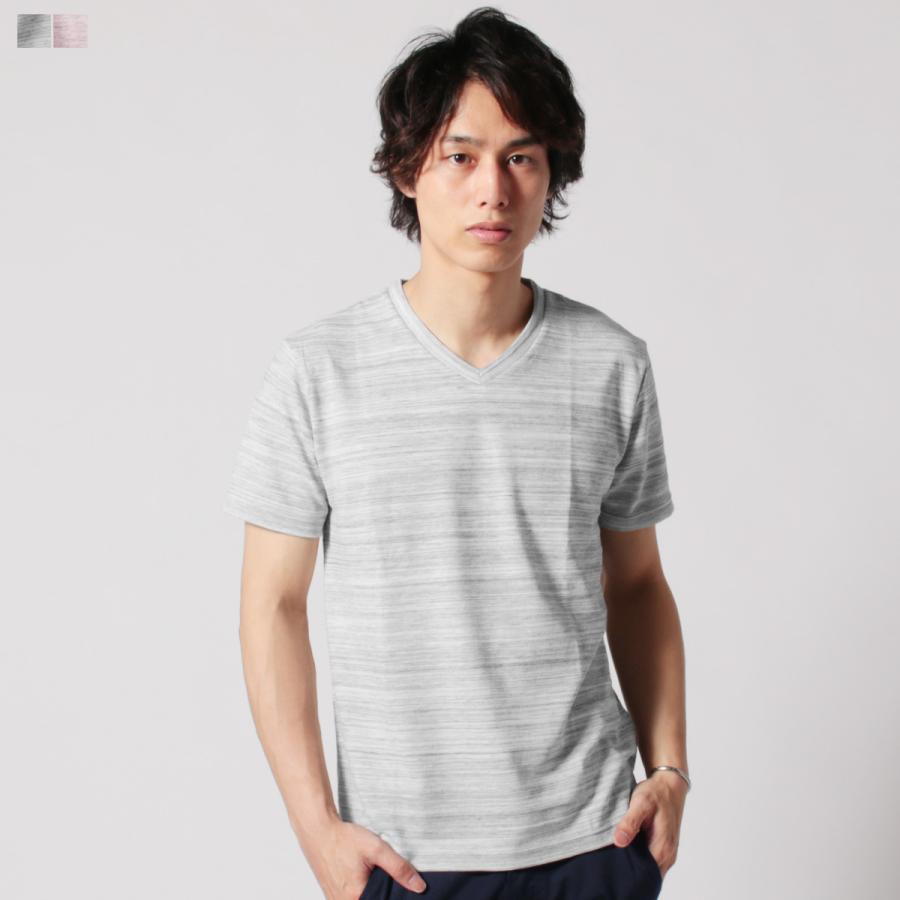 Vネック カットソー 春 夏 メンズ 杢調 立体 ボーダー Vネック 半袖 カットソー M L Xl Neveracquiesce ネバーアクイース Buy Sputnicks スプートニクス 通販 Yahoo ショッピング