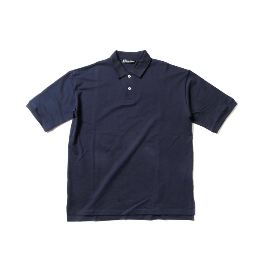 ポロシャツ メンズ 春 夏 日本製 コットン シアサッカー 天竺 ハーフ