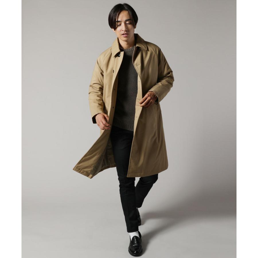 ステンカラーコートメンズ SOLOTEX T/Wサーモライト 中 キャメル