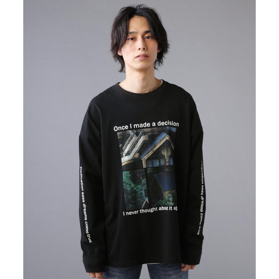 Tシャツ メンズ 長袖 ロングスリーブ カットソー M L バックプリント