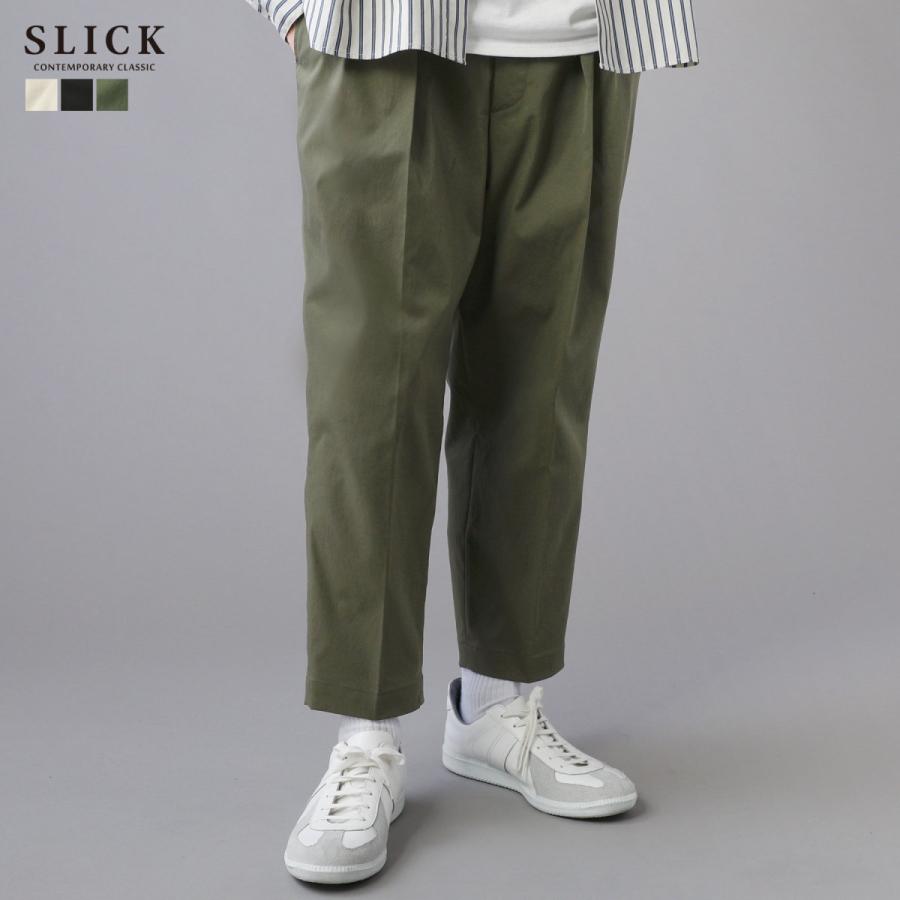 スラックス メンズ ワイドパンツ イージーパンツ ボトムス 2タック アンクルカット M L Slick スリック Buy0622 Sputnicks スプートニクス 通販 Yahoo ショッピング