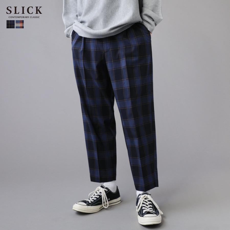 スラックス イージーパンツ アンクルパンツ メンズ Tr タータンチェック ワイド テーパード アンクル M L Buy0624 Sputnicks スプートニクス 通販 Yahoo ショッピング