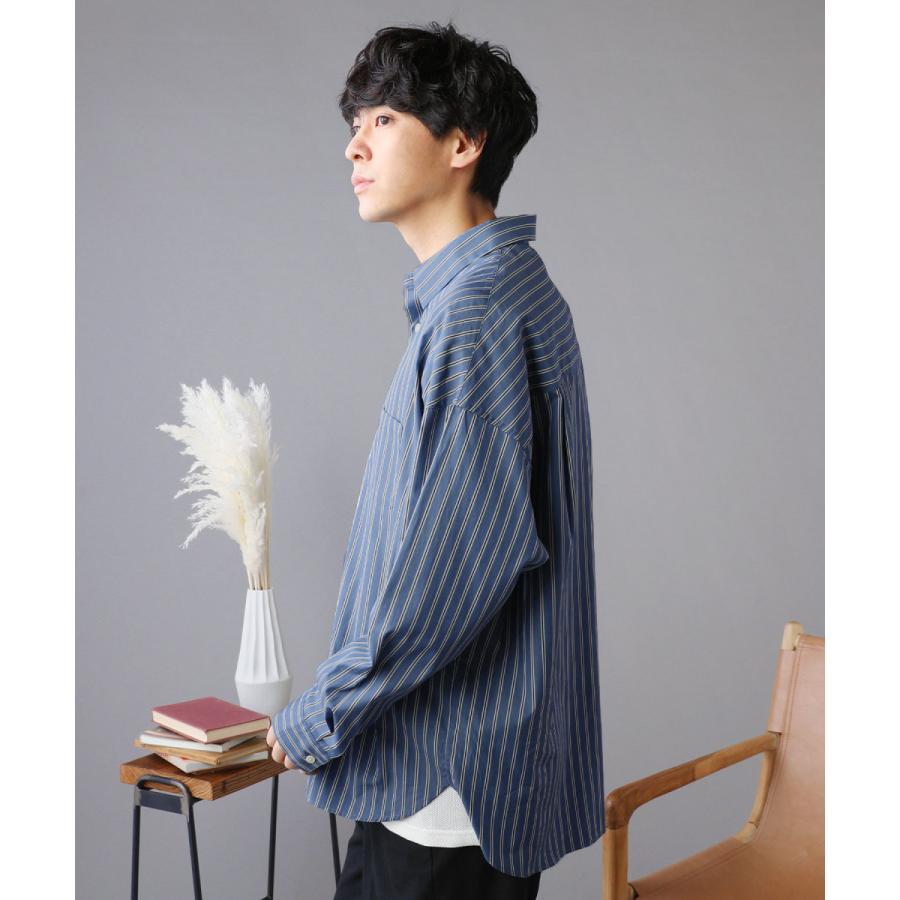 シャツ メンズ ヴィンテージ ストライプ ドロップショルダー シャツ ホワイト ブルー ベージュ Slick スリック レギュラーカラー 綿 コットン Buy0625 Sputnicks スプートニクス 通販 Yahoo ショッピング