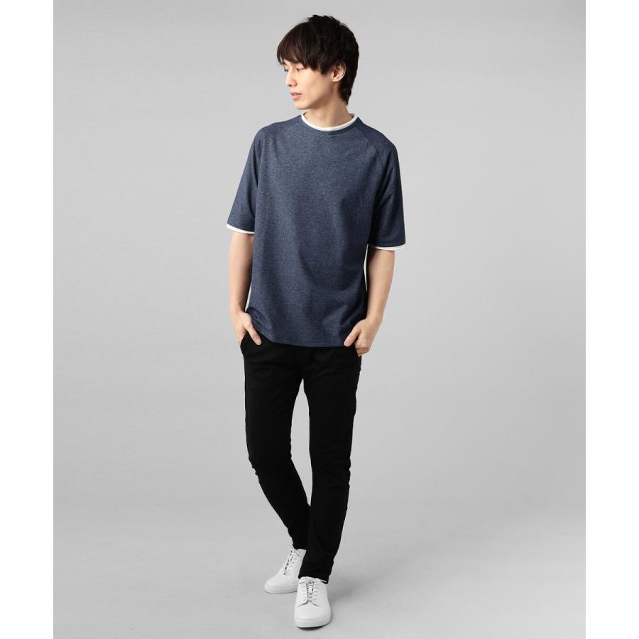 メール便対応】Tシャツ カットソー メンズ リップル ロールネック 5分