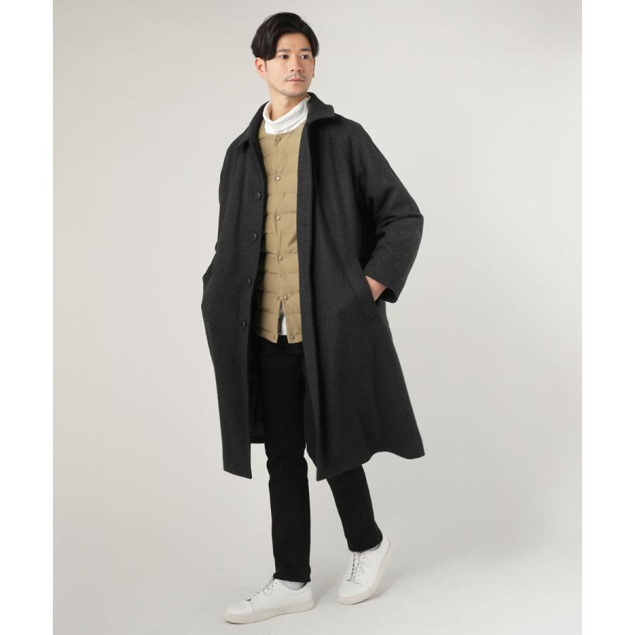 【定価7万】ETHOSENSウールメルトンロングコート セール】2wayメルトンオーバーサイズロングステンカラーコート（ステン