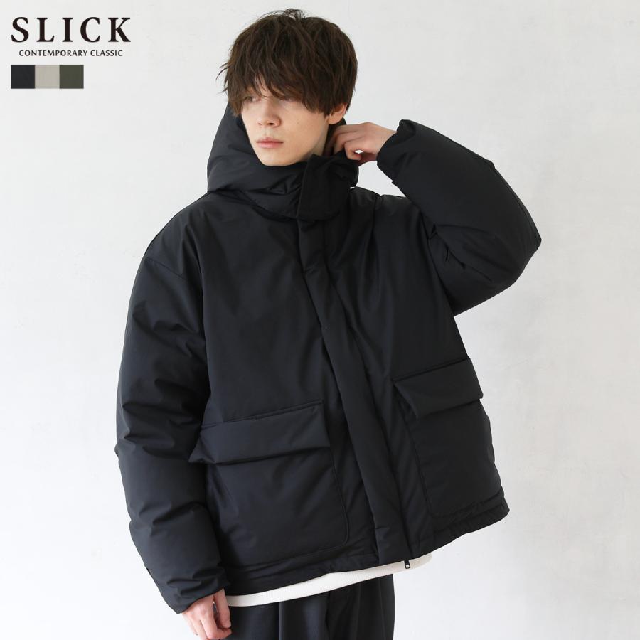 撥水ナイロンストレッチ2レイヤーシェルボリュームダウンジャケット