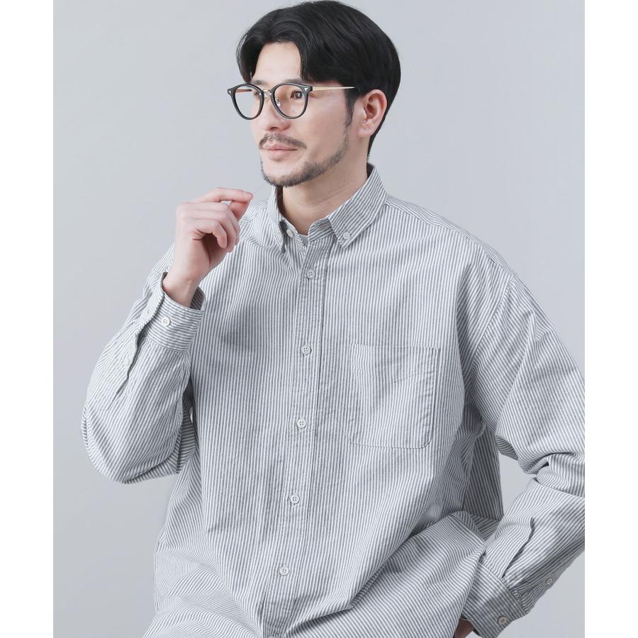 シャツ メンズ 播州織 オックスフォード ボタンダウン 長袖 ボクシー A